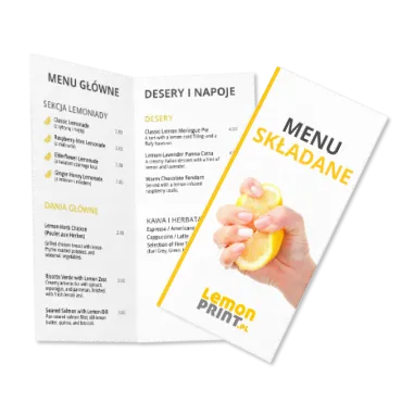 menu składane druk online